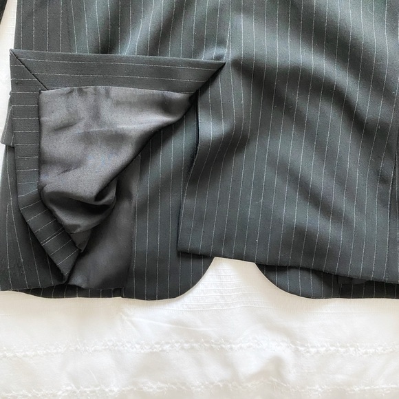 DENIM & SUPPLY RALPH LAUREN WOMEN BLACK WHITE PINSTRIPE PEAK LAPEL BLAZER - S - Picture 9 of 9